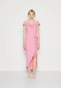 Wal G Ryan Ruffle Midi - Galajurk - Rose Pink