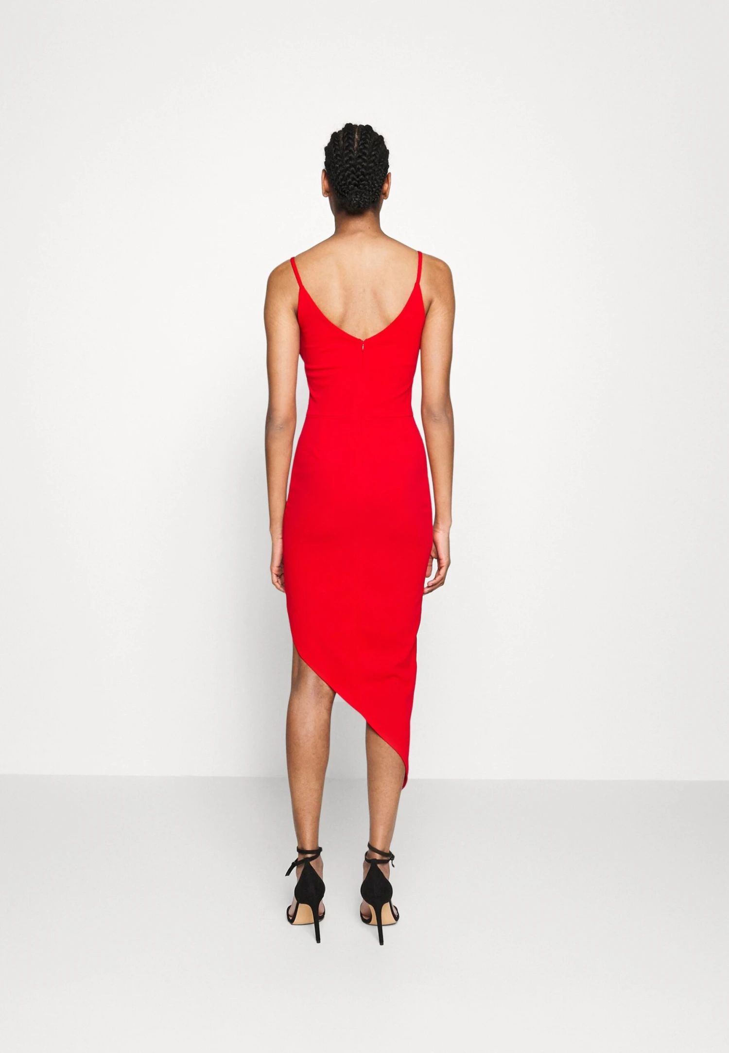 Laila Asymmetric Midi Dress - Jurk - Red 3 Laila Asymmetric Midi Dress - Jurk - Red - Afbeelding 3