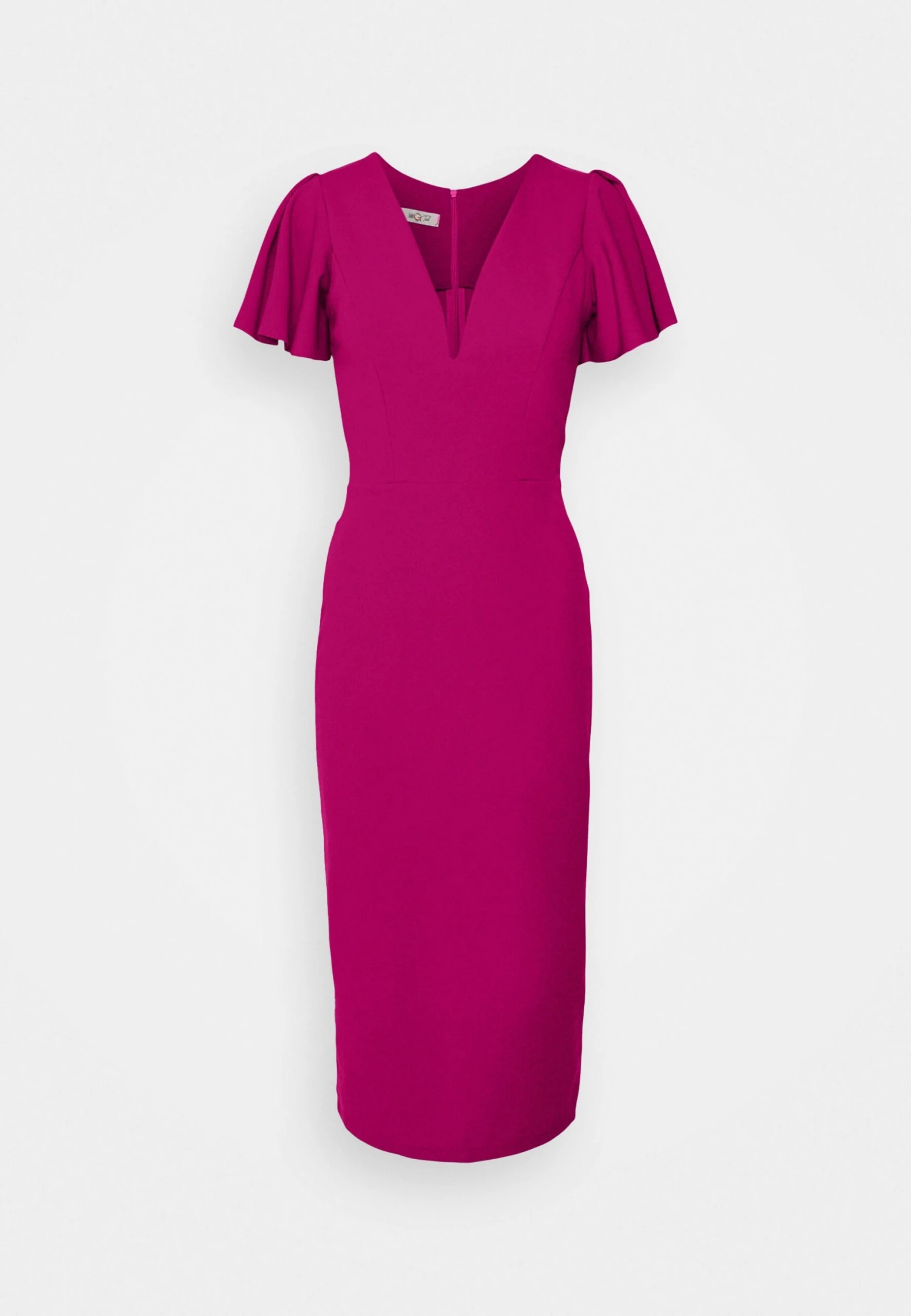 Tatiana Ruffle Sleeve Midi - Cocktailjurk - Raspberry 6 Tatiana Ruffle Sleeve Midi - Cocktailjurk - Raspberry - Afbeelding 6