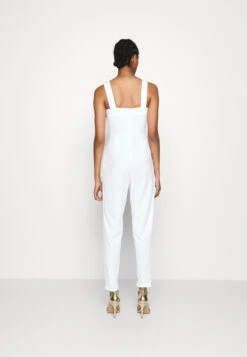 Contrast Plunge - Jumpsuit - White -Wal G e9d4a2b154334f50866715ae6c95a83e