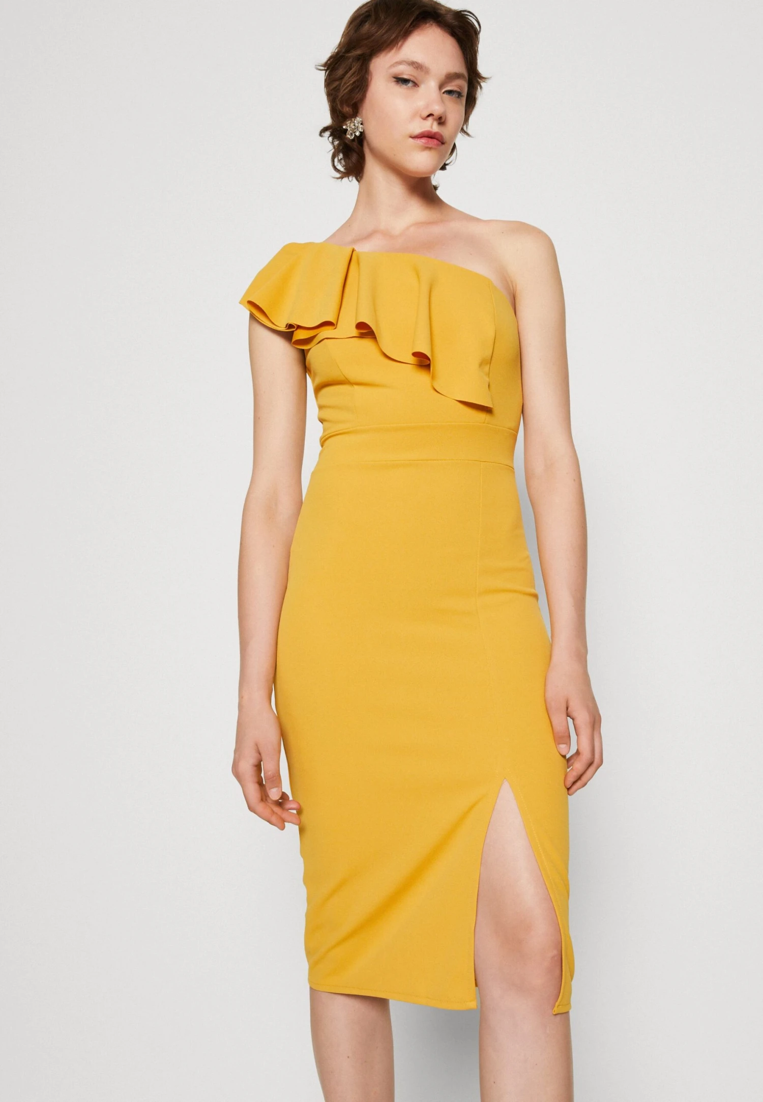 Wal G Andy Ruffle Midi - Cocktailjurk - Mango 4 Wal G Andy Ruffle Midi - Cocktailjurk - Mango - Afbeelding 4