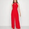 Wal G Fiona Cut Out Neck- Jumpsuit - Red